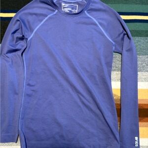 Figs Striped Perwinkle/Navy Long Sleeve Top. Salta Underscrub.